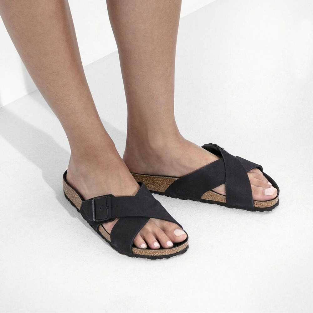 Birkenstock Women's Siena Nubuck Sandal in Black Size 41 European Summer